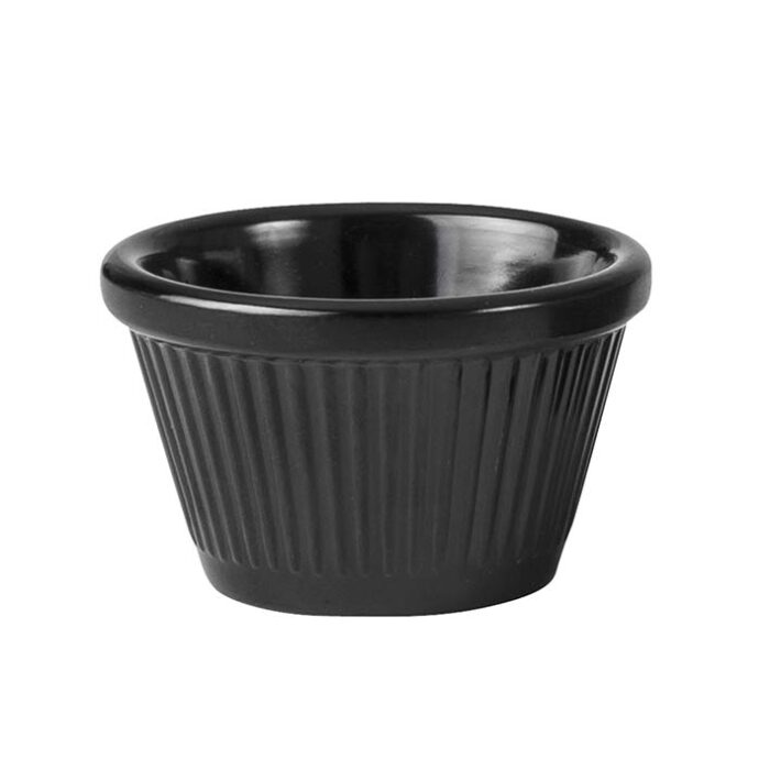 Ramekin - Flutted Black - Ryner Melamine