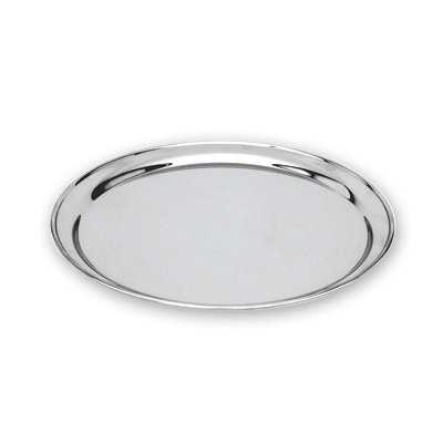 Round Tray-18/8 Stainless Steel-Heavy Duty-Rolled Edge