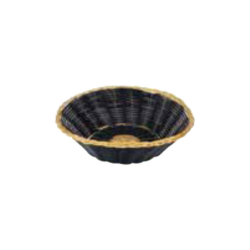 Round Bread Basket - Polypropylene - Gold and Black