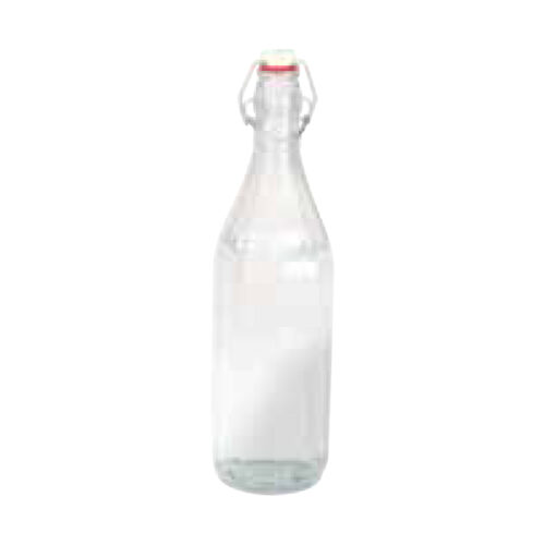 Glass Water Bottle - Round Panelled