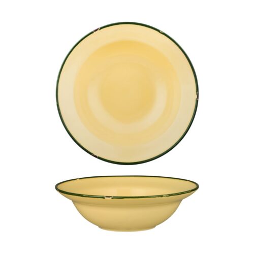 Luzerne TinTin Sand / Green Round Deep Plate / Bowl