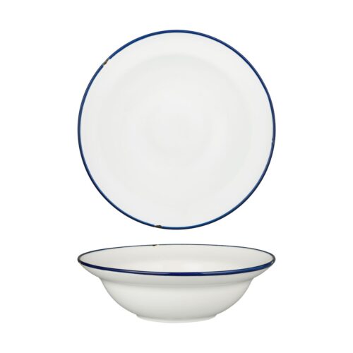 Luzerne TinTin White / Navy Round Deep Plate / Bowl