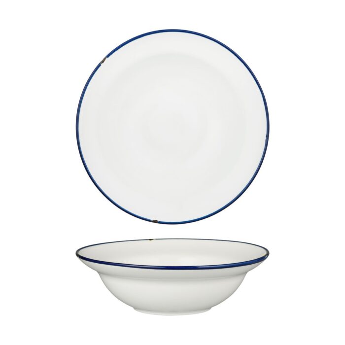 Luzerne TinTin White / Navy Round Deep Plate / Bowl