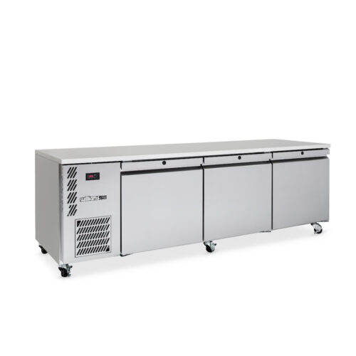 Three Door Stainless Steel Under Counter Refrigerator - 900 litre