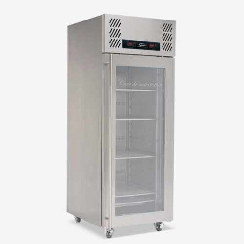 Single glass door top mounted upright meat aging fridge - 620 litre