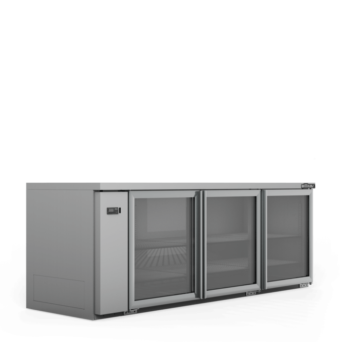 Three Door Stainless Steel Remote Back Bar Counter Display Refrigerator - 560 litre