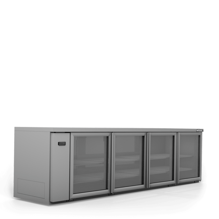 Four Door Stainless Steel Remote Back Bar Counter Display Refrigerator - 760 litre