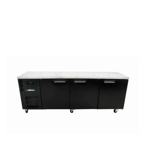 Three Door Black Colorbond Under Counter Solid Door Refrigerator - 560 litre