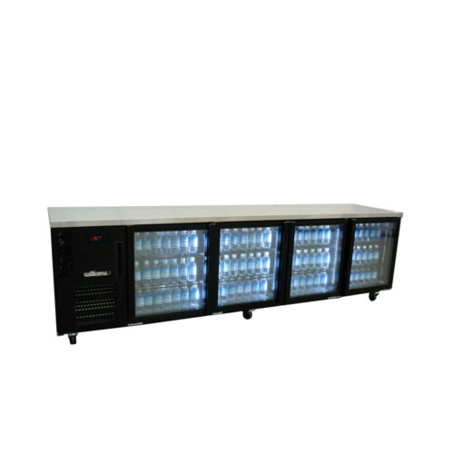 Four Door Black Colorbond Under Counter Display Refrigerator - 760 litre