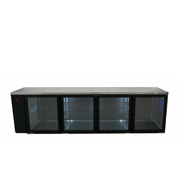 Four Door Black Colorbond Remote Back Bar Counter Display Refrigerator - 760 litre