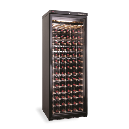 One Door Black Upright Wine Display Refrigerator - 70 Bottle