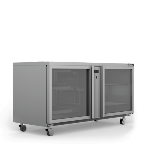 Two Door Remote Glass Chiller With Two Shelves - 8 Baskets