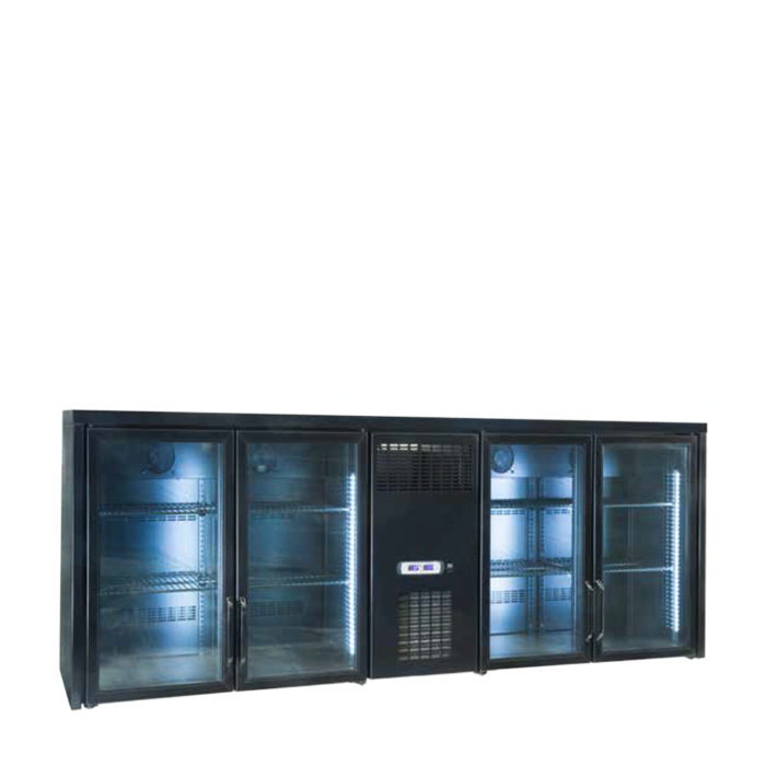 Four Door Dual Temperature Bottle Cooler Wall Refrigerator - 475 Litre