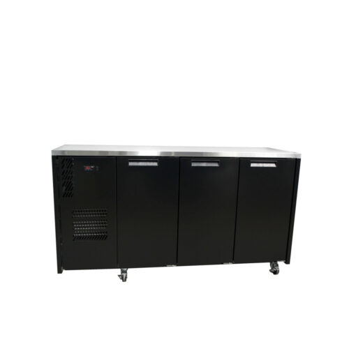 Three Door Black Colorbond Under Counter Solid Refrigerator - 640 litre