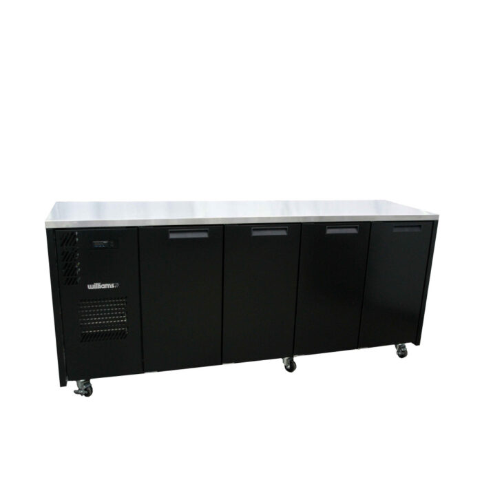 Four Door Black Colorbond Under Counter Solid Refrigerator - 870 litre