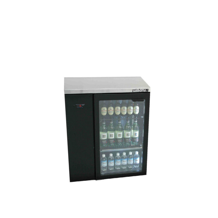 One Door Black Colorbond Remote Back Bar Counter Display Refrigerator - 200 litre