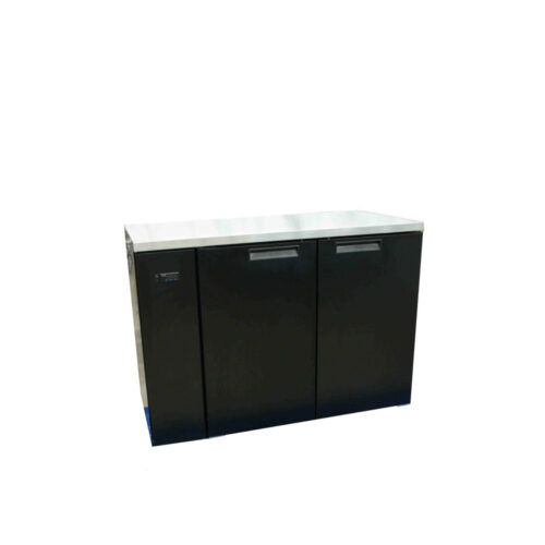 Two Door Black Colorbond Remote Back Bar Counter Solid Refrigerator - 420 litre