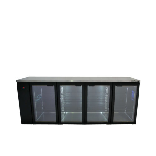 Four Door Black Colorbond Remote Back Bar Counter Display Refrigerator- 870 litre