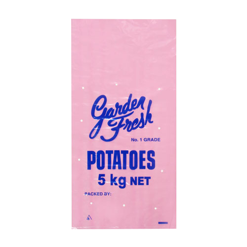 Printed LDPE Vented Potato Bags - Pink