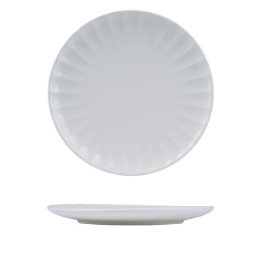 Moda Porcelain - Snow Scalloped Round Plate