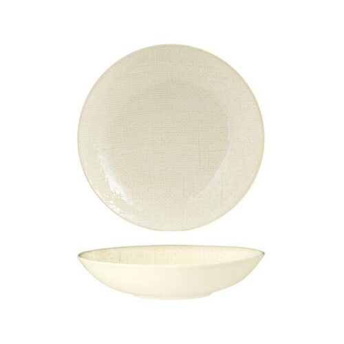 Luzerne Linen Reactive White Round Share Bowl