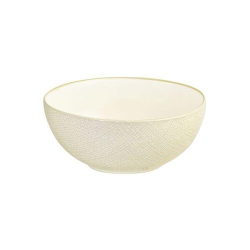 Luzerne Linen Reactive White Round Bowl