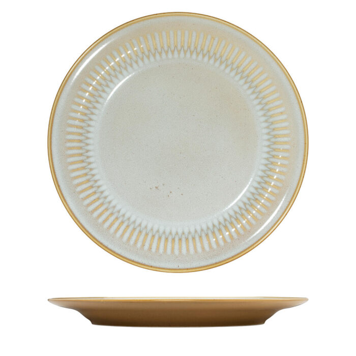 Cottage Almond Round Rim Plate