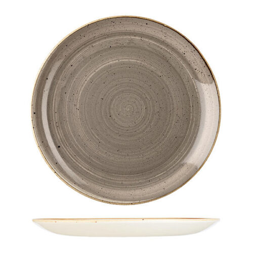 Peppercorn Grey Round Coupe Plate