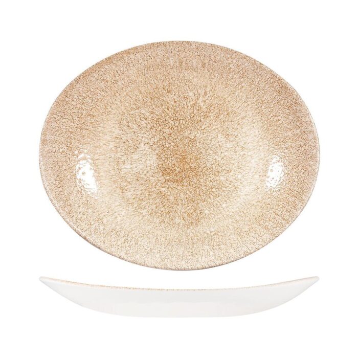 Garnet Orange - Studio Prints Raku Oval Coupe Plate