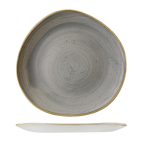 Peppercorn Grey Trace Organic Round Plate