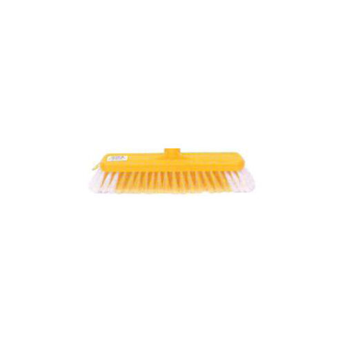 Genie Household Broom - Yellow Plastic Back 25cm Wide (6000) Soft PVC Fill