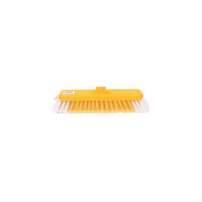 Genie Household Broom - Yellow Plastic Back 25cm Wide (6000) Soft PVC Fill