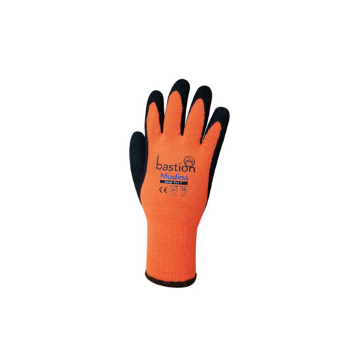 Modina™ Cut 3 High Viz Orange Acrylic Thermal Gloves Black Sandy Latex Coating